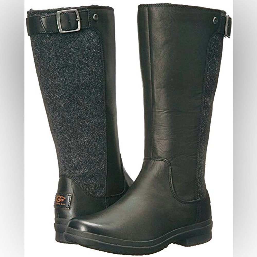 NEW in Box Women’s UGG Janina Waterproof Leather Tweed Tall Boots Size: 6 M / 37
